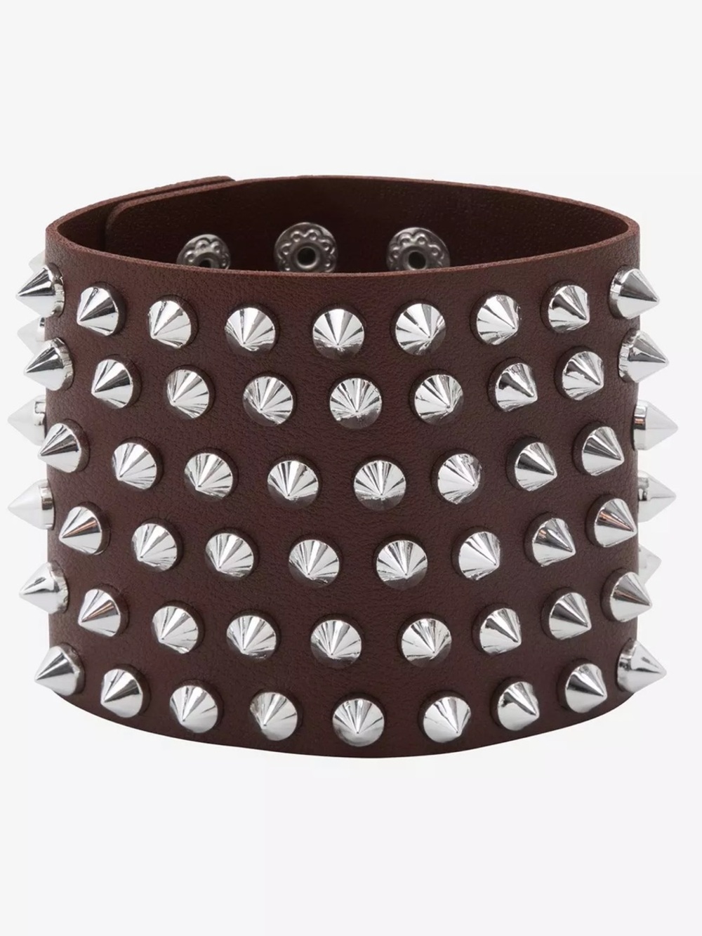 HT Thorn & Fable Brown & Silver Spike Cuff Bracelet